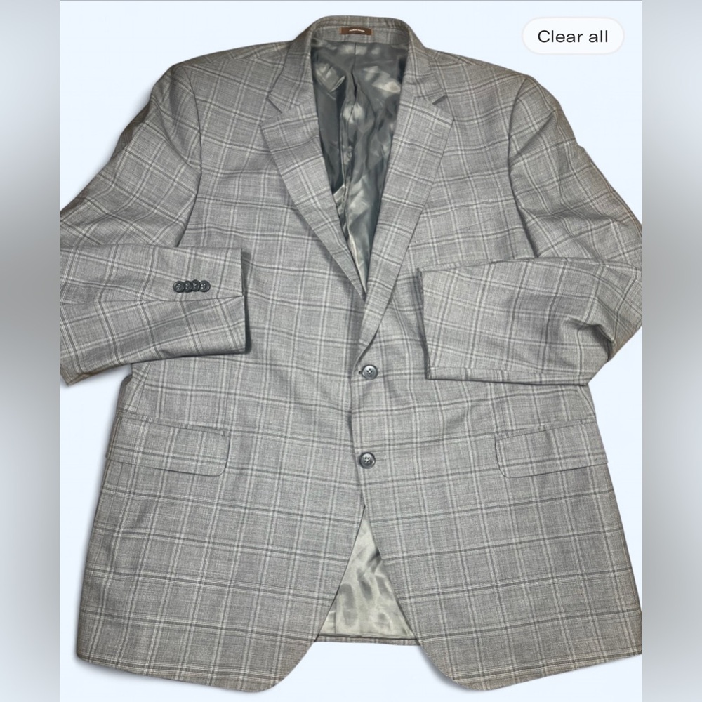 Peter Millar Men's Gray 100% Wool Blazer Suit Jacket Made in Canada SIze 48T